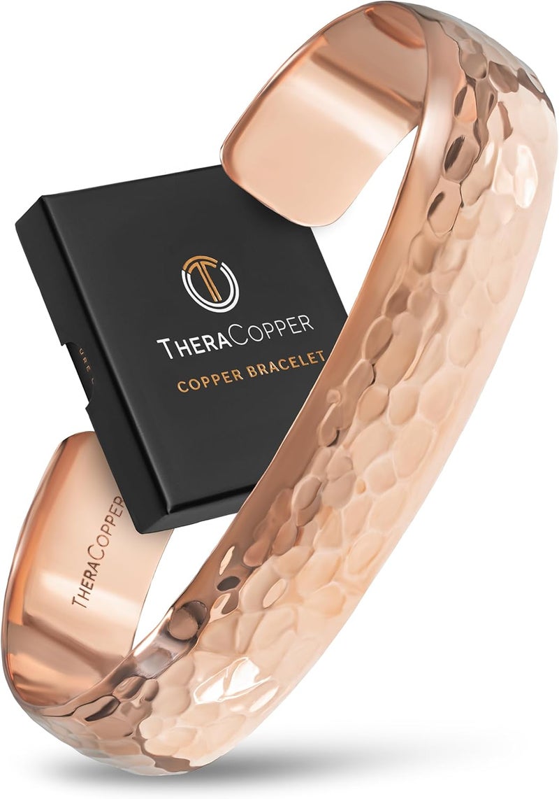 TheraCopper Copper Bracelet for Men & Women — 100% Pure Copper Bracelets — Raw, Solid & Uncoated Authentic Handmade Tibetan Bracelet Cuff Bangles - Image 1